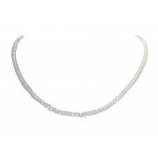 Necklace Strand String Womens Beaded Diamond Cut Aquamarine Stone Beads B122
